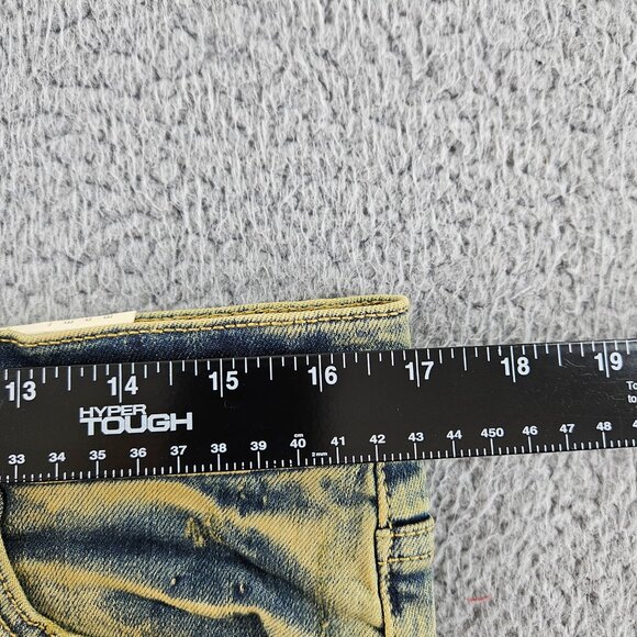 mnml Jeans Mens 33 Blue X146 Stretch Denim Distressed Slim Fit - Picture 7 of 16